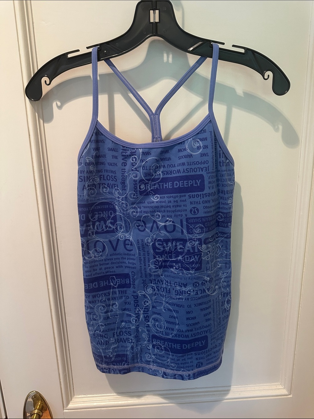 Lululemon Manifesto Power Y Tank Blue Sz 4